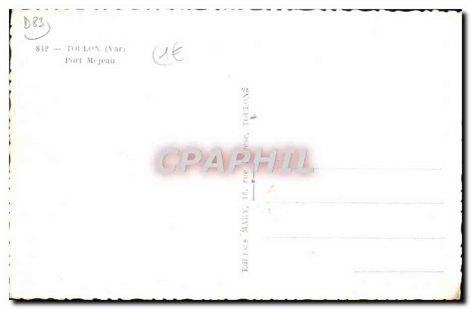 CPM Toulon Port Mejeau — Verso