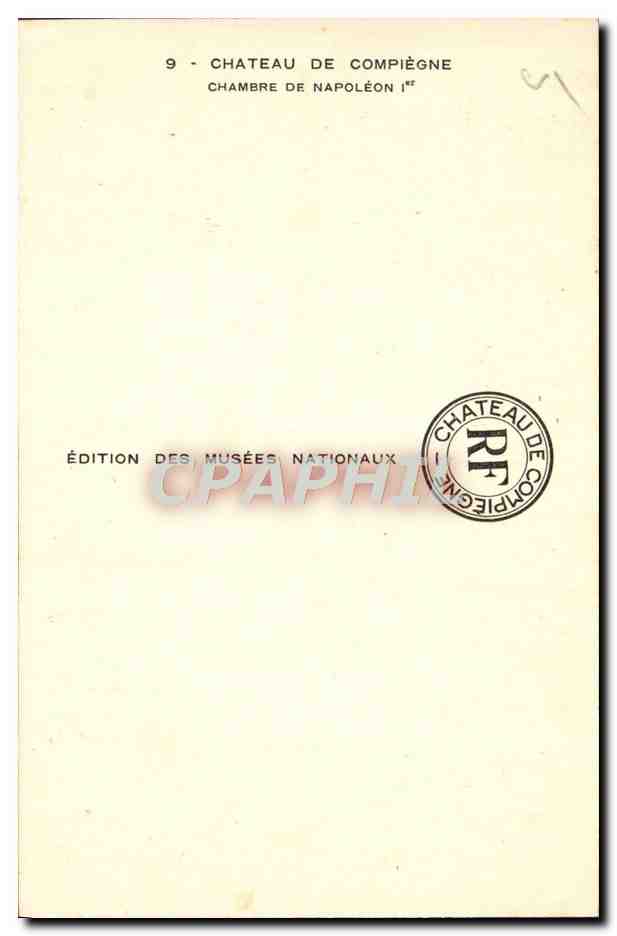 Chambre de Napoléon Ier — Château de Compiègne — Édition des Musées Nationaux — Verso
