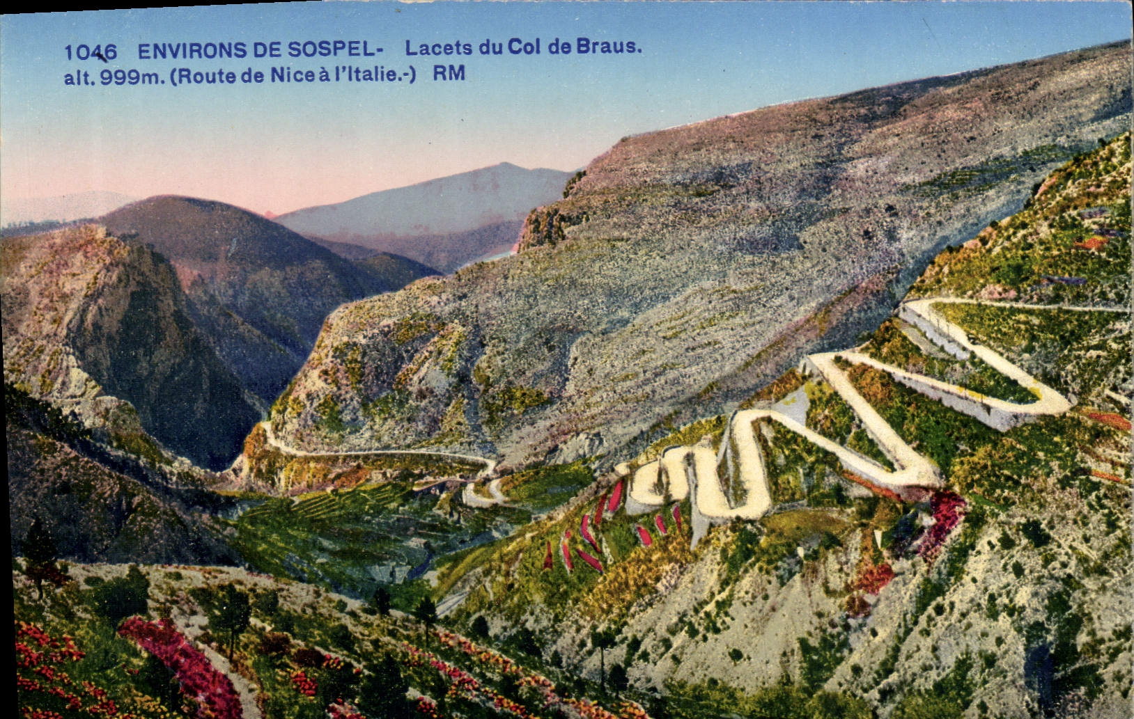 CPA Environs De Sospel Lacets Du Col De Braus Route de Nice a l'Italie