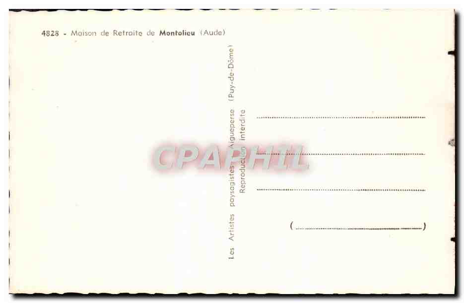 CPA Maison De Retraite De Montolieu — Rückseite