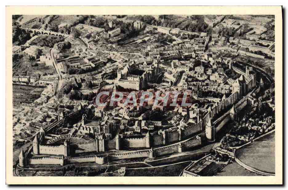 CPA Carcassonne Vue aerienne