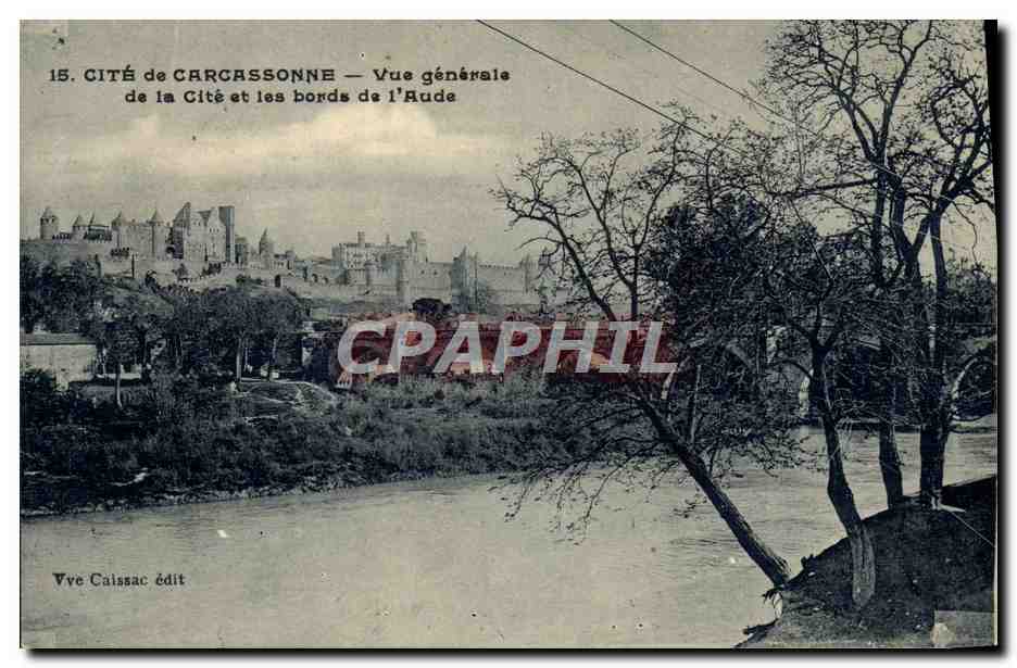 CPA Carcassonne Vue Generale De La Cite Et Les Bords De I'Aude