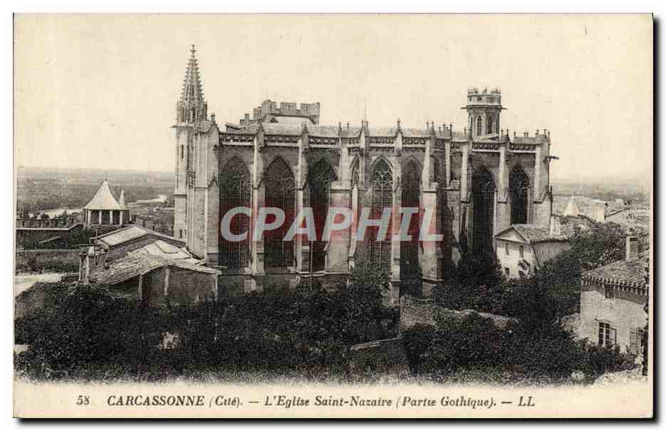 CPA Carcassonne L'Eglise Saint Nazaire