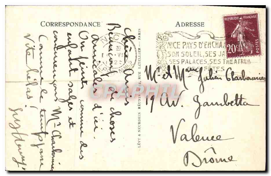 CPA Beaulieu Boulevard Gordon Bennett — Rückseite