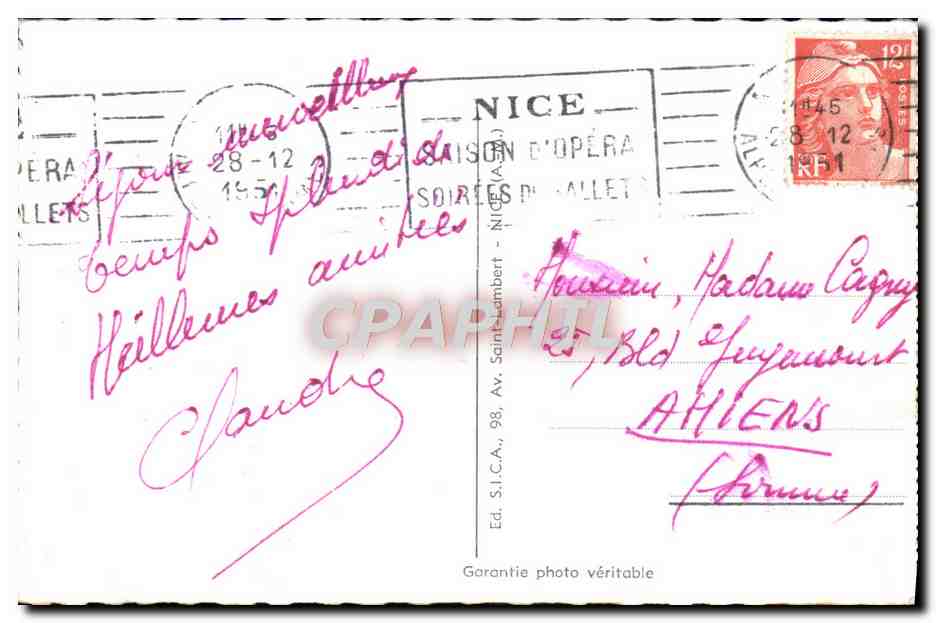 CPM Nice Vue Generale la Piage — Back