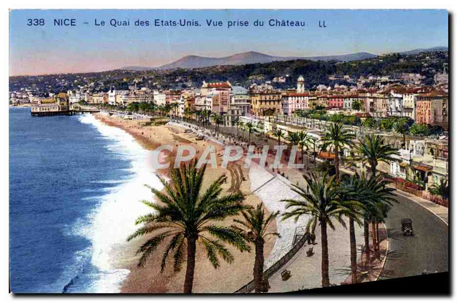 CPA Nice Le Quai Des Etats Unis Vue Prise Du Chateau
