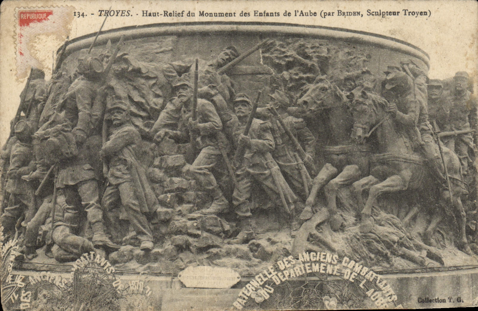 Troyes - Haut-Relief du Monument des Enfants de l'Aube (par Briden, Sculpteur Troyen)