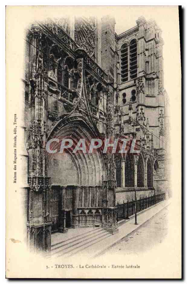 CPA Troyes La Cathedrale Entree Laterale