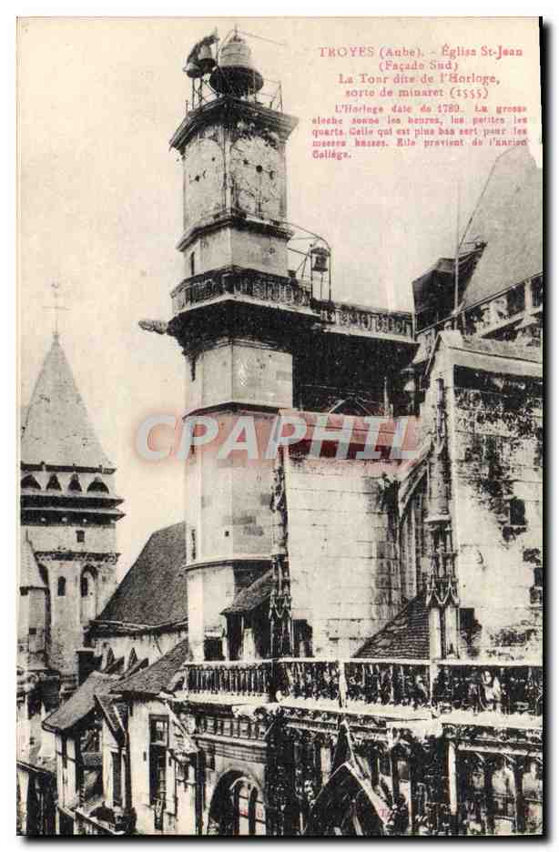 CPA Troyes Eglise St Jean La tour dite de l'horloge sorte de minaret