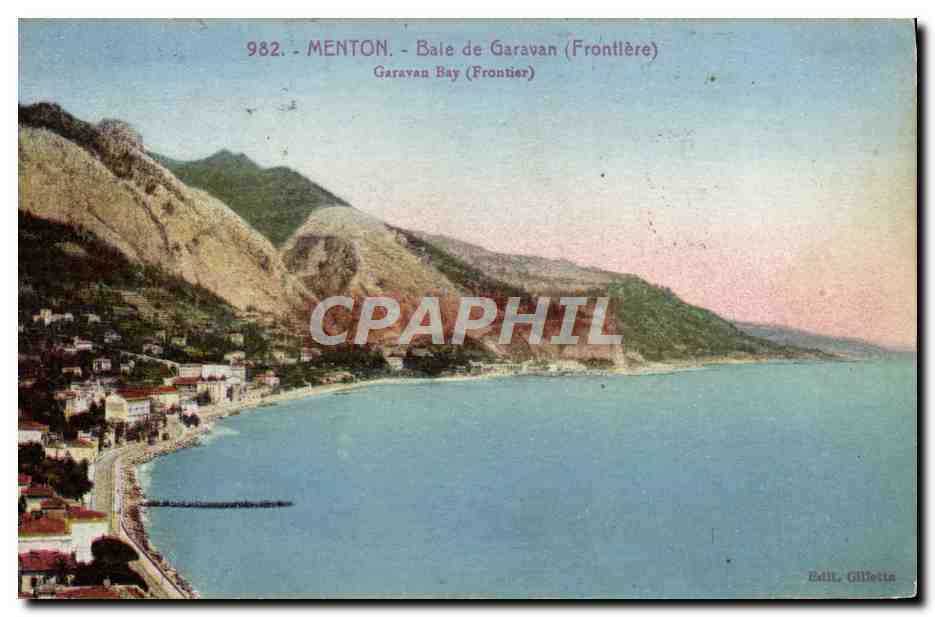 CPA Menton Bale De Garavan Frontiere