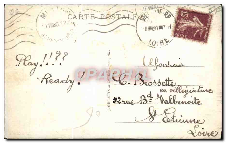 CPA Menton Bale De Garavan Frontiere — Rückseite