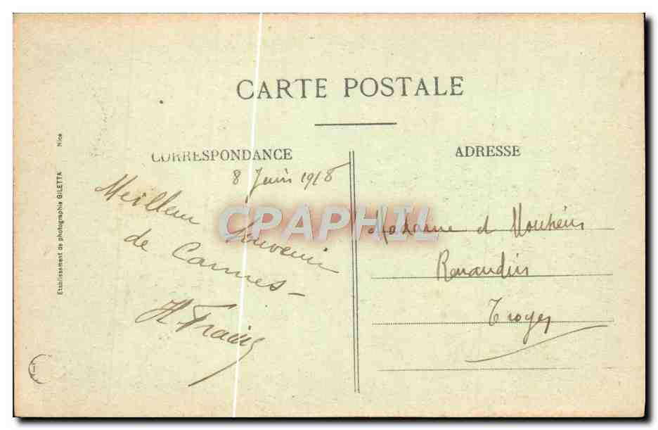 CPA Route De La Nouvelle Corniche D'Or Un coin de la route vers Theoule — Rückseite