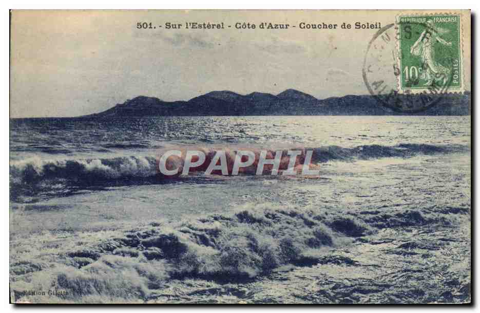 CPA Sur I'Esterel Cote D'Azur Coucher De Soleil
