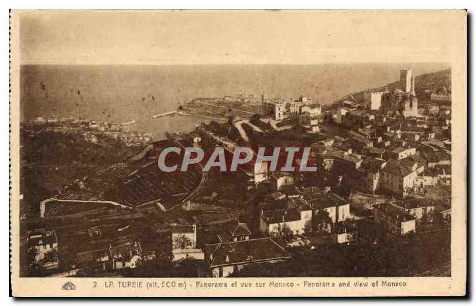 La Turbie (alt. 550 m) — Panorama et vue sur Monaco — Édition G. Laeberg, La Turbie