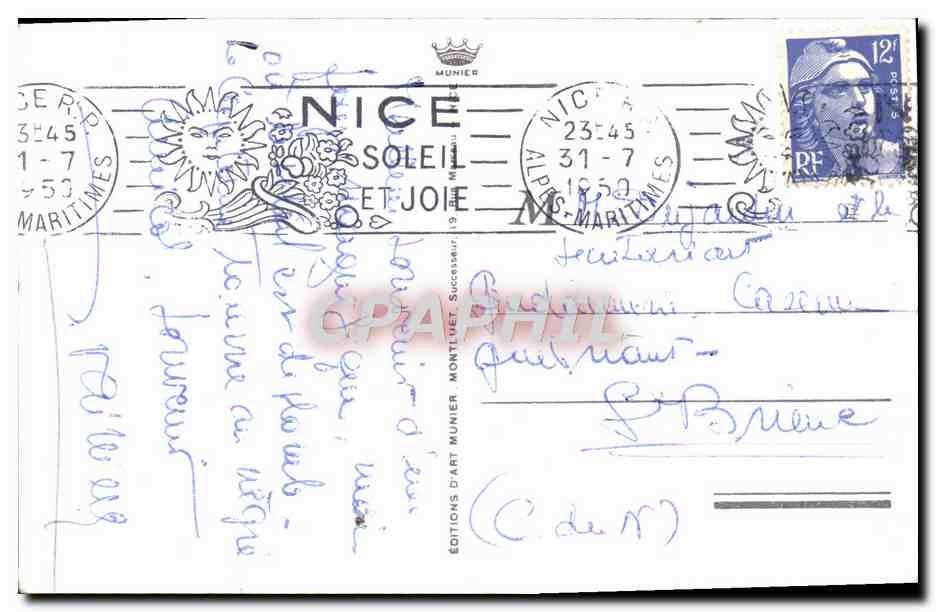 CPA Nice La Promenade Des Anglais — Verso