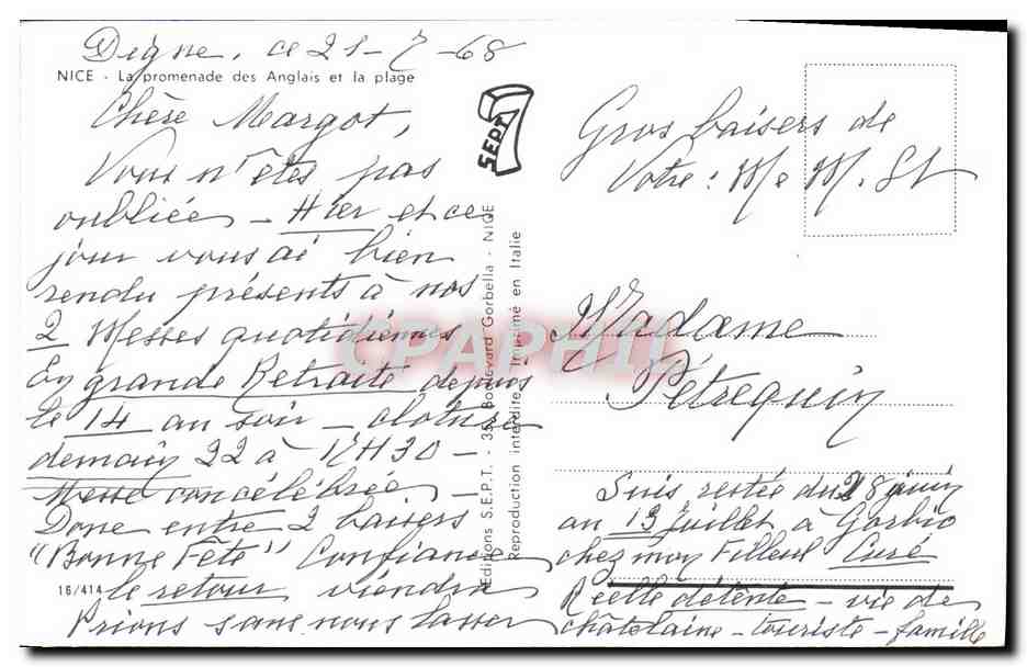 CPM Nice La Promenade Des Anglais Et La Plage — Verso