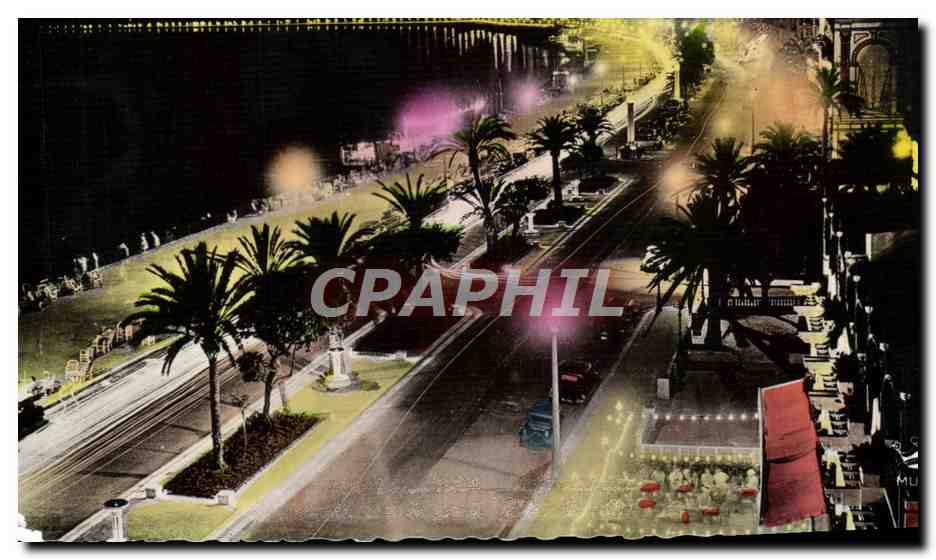 CPA Nice Promenade des Anglais Effet des nuit