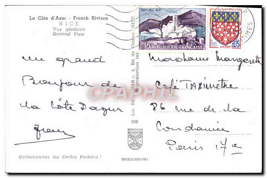 CPM Nice Vue Generale  — Rückseite