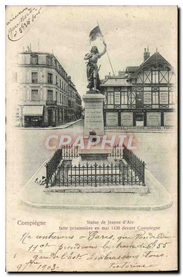 CPA Compiegne Statue De Jeanne D'Arc Faite Prisonniere
