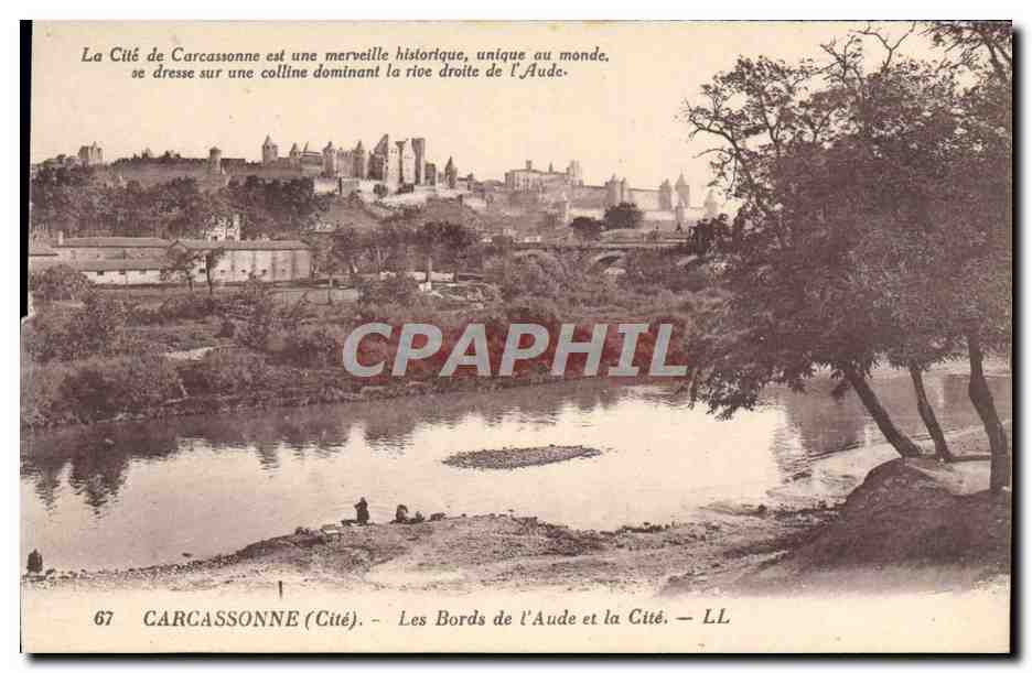 CPA Carcassonne Les Bords De I'Aude Et La Cite