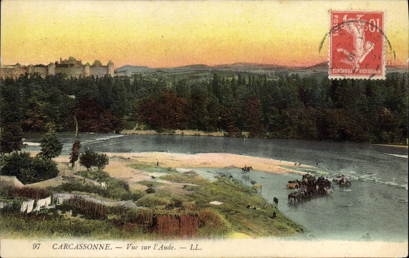 Carcassonne — Vue sur l'Aude — LL. — N° 97