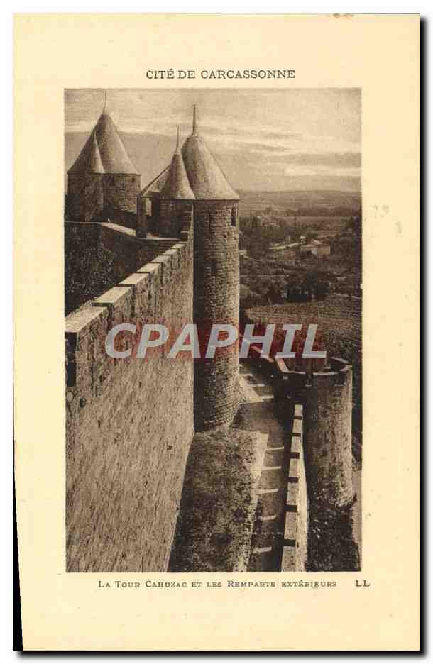 CPA Cite De Carcassonne La tour Cahuzac et les remparts exterieurs