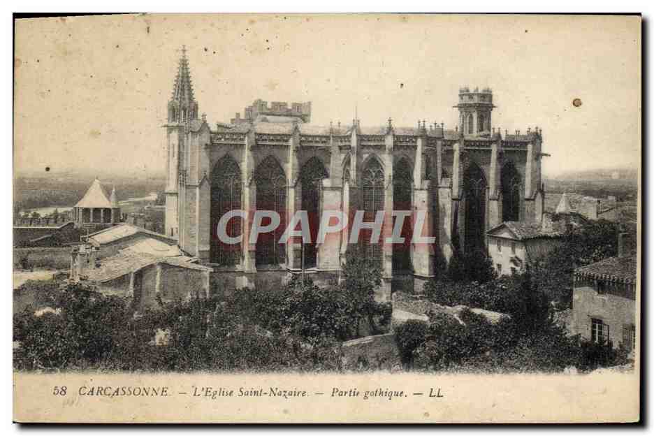 CPA Cite De Carcassonne L'Eglise Saint Nazaire Partie Gothique