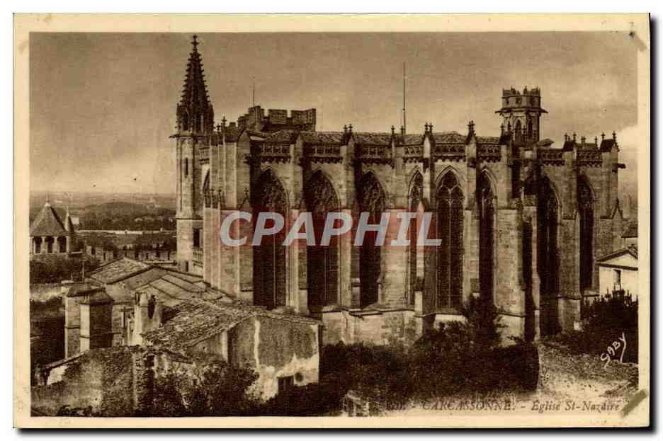 CPA Cite De Carcassonne Eglise St Nazaire