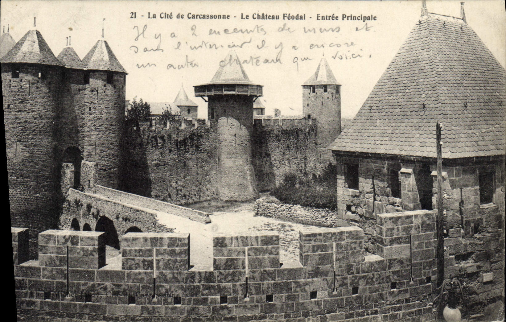 CPA Cite De Carcassonne Le Chateau Feodal Entree Principale