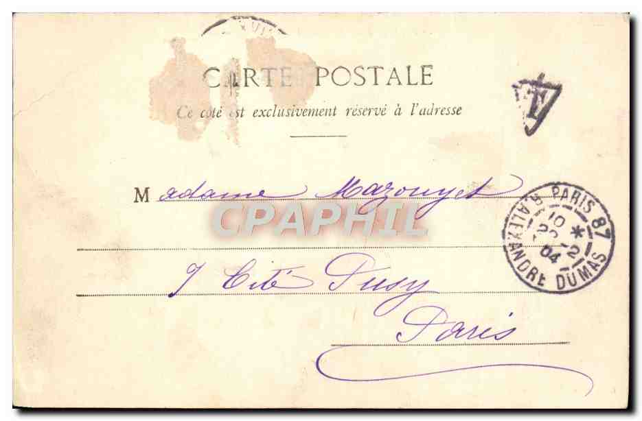 CPA Paris Buttes Chaumont Le Pont Suspendu — Verso