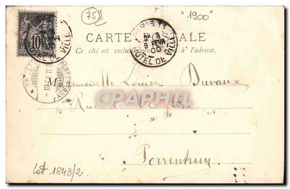CPA Tribunal De Commerce Palais De Justice Paris — Rückseite