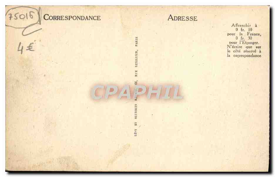 CPA Paris Le Trocadero — Verso