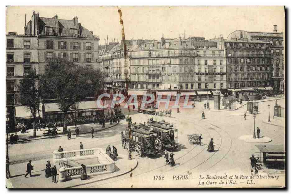 CPA Paris Le Boulevard Et La Rue De Strasbourg La Gare De I'Est