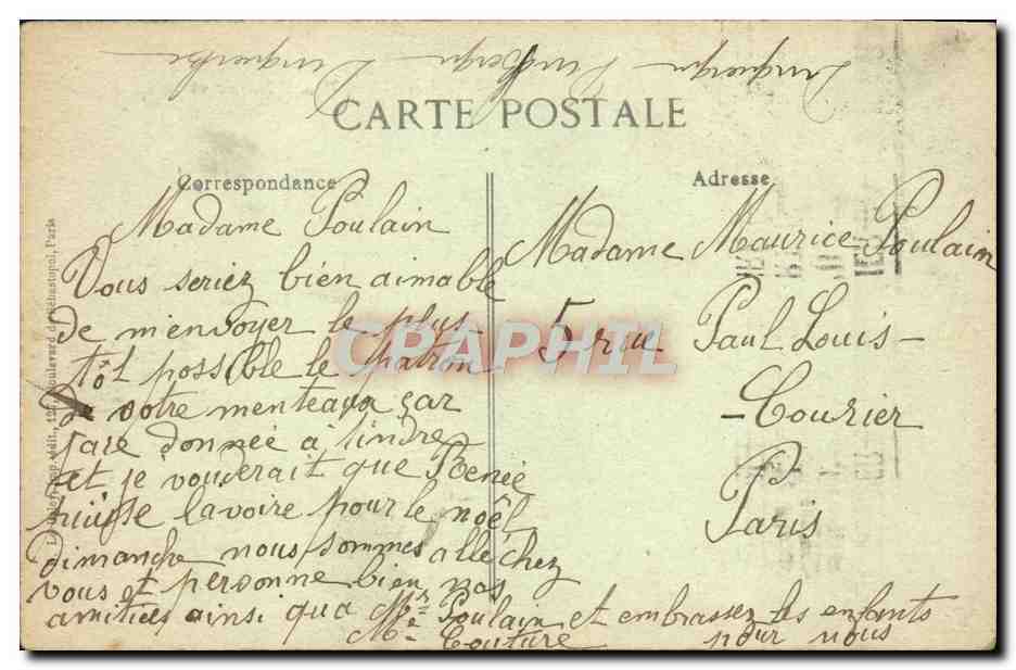CPA Paris Notre Dame Et La Cite — Verso