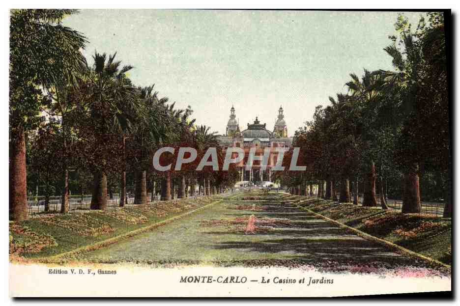 CPA Monte Carlo Le Casino Et Jardins