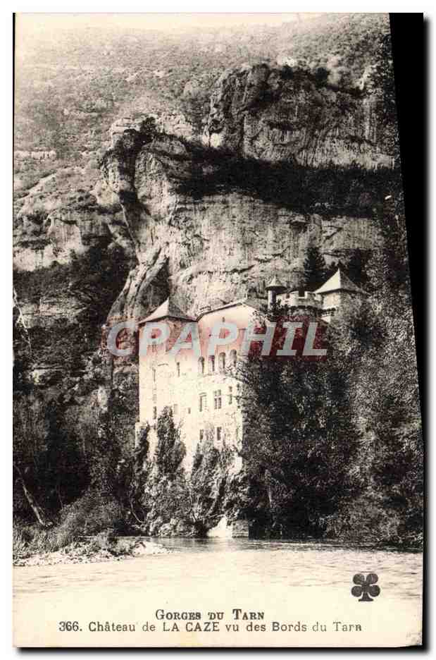 CPA Gorges Du Tarn Chateau De La Caze Vu Des Bords Du Tarn