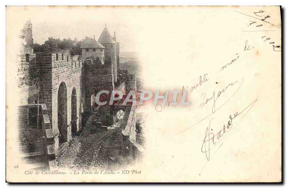 CPA Cite De Carcassonne La Porte De I'Aude