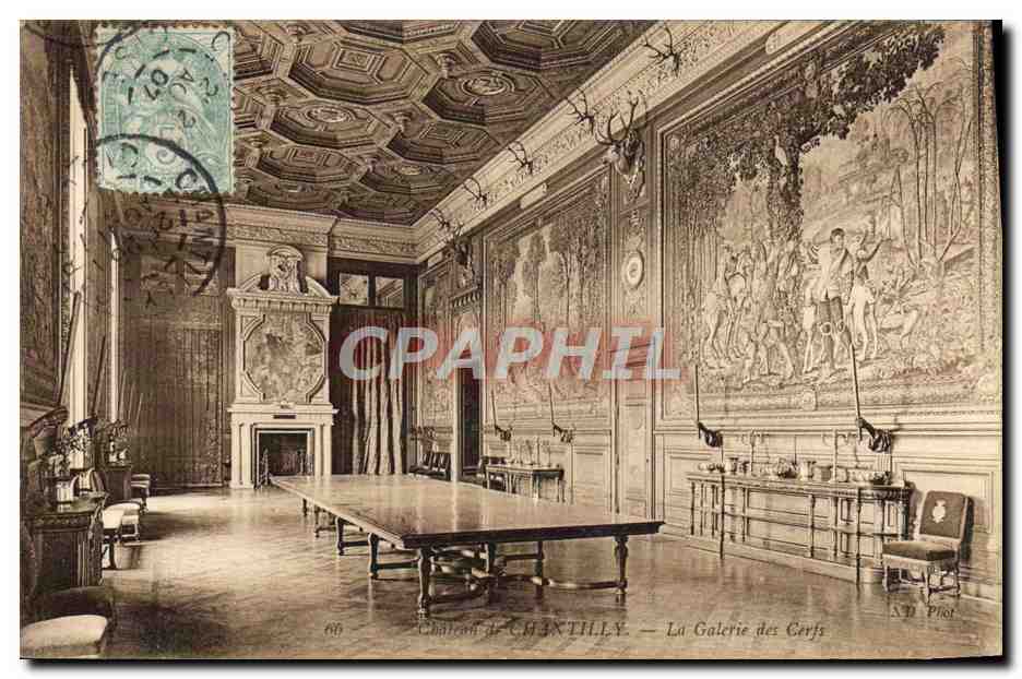 CPA Chateau De Chantilly La Galerie Des Gerfs