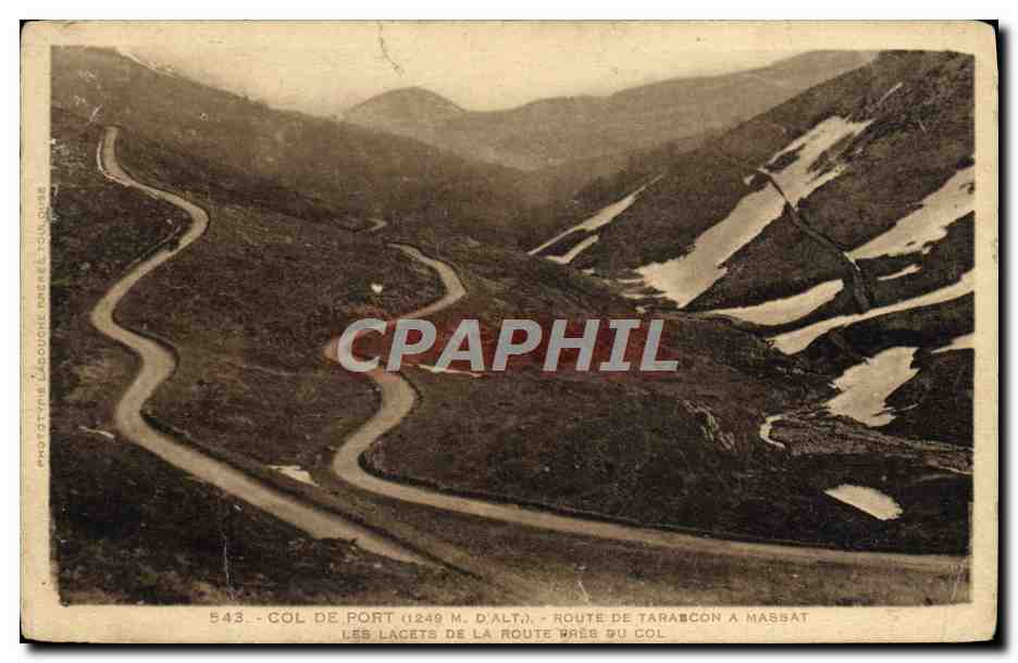 CPA Col De Port Route De Taracon A Massat Les lacets de la route pres du Col