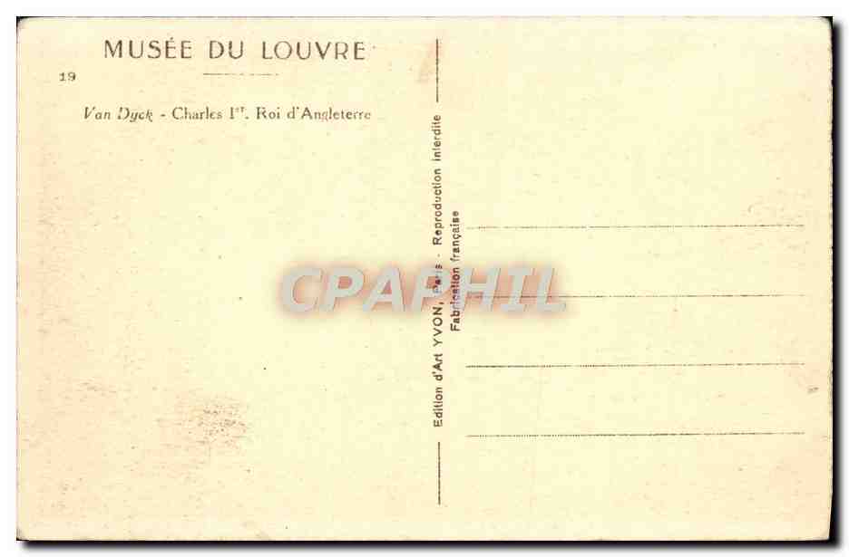 CPA Musee Du louvre Van Dyck Charles 1er Roi D'Angleterre — Rückseite