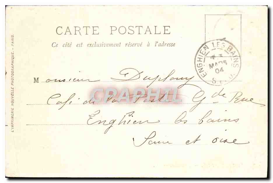 CPA Villefranche L'Escadre Bateaux — Verso