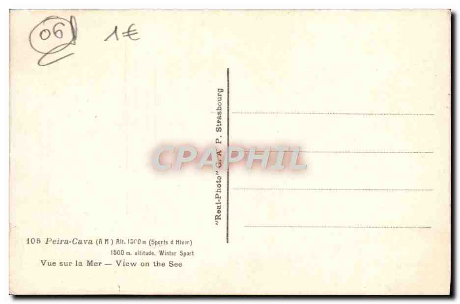 CPA Peira Cava Vue sur la mer — Rückseite