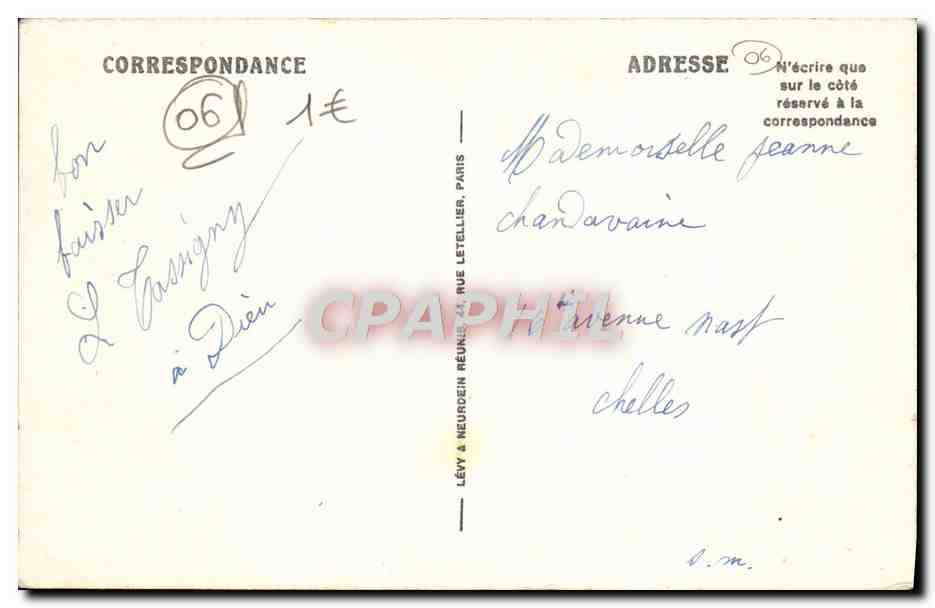 CPA Beaulieu Le Boulevard Gordon Bennett — Rückseite