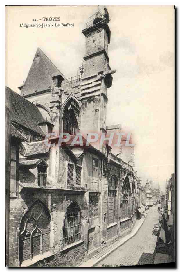 CPA Troyes L'Eglise St Jean Le Beffroi