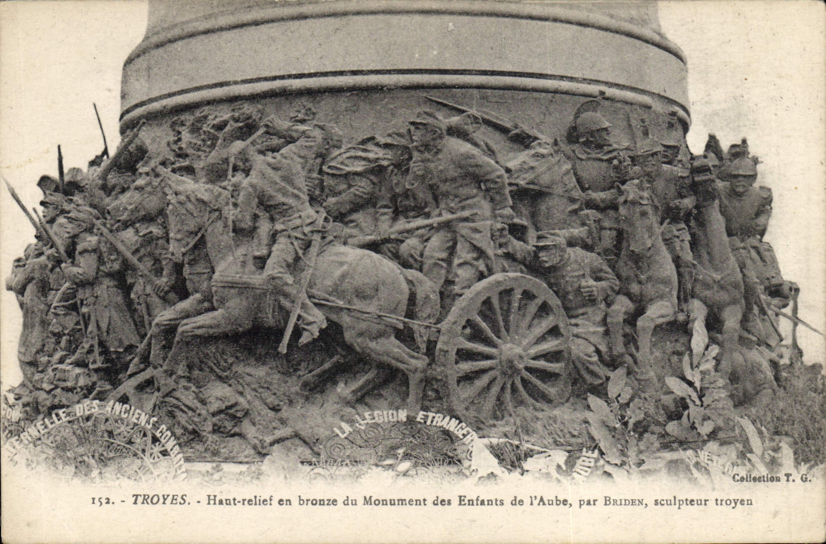 Troyes — Haut-relief en bronze du Monument des Enfants de l'Aube, par Briden, sculpteur troyen — Collection T. G.