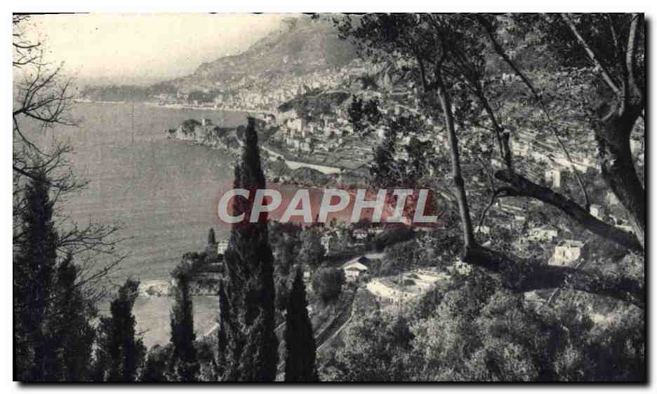 CPA La Principaute De Monaca La Principaute Vue De Roquebrune