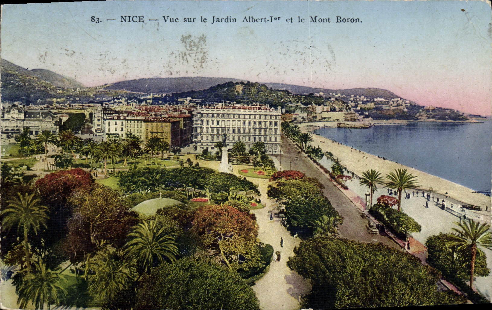 CPA Nice Vue Sur Le Jardin Albert 1er Et Le Mont Boron