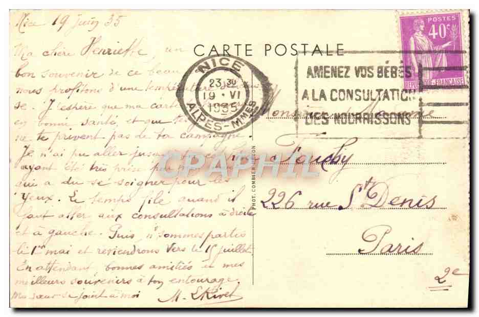 CPA Nice Vue Generale — Verso