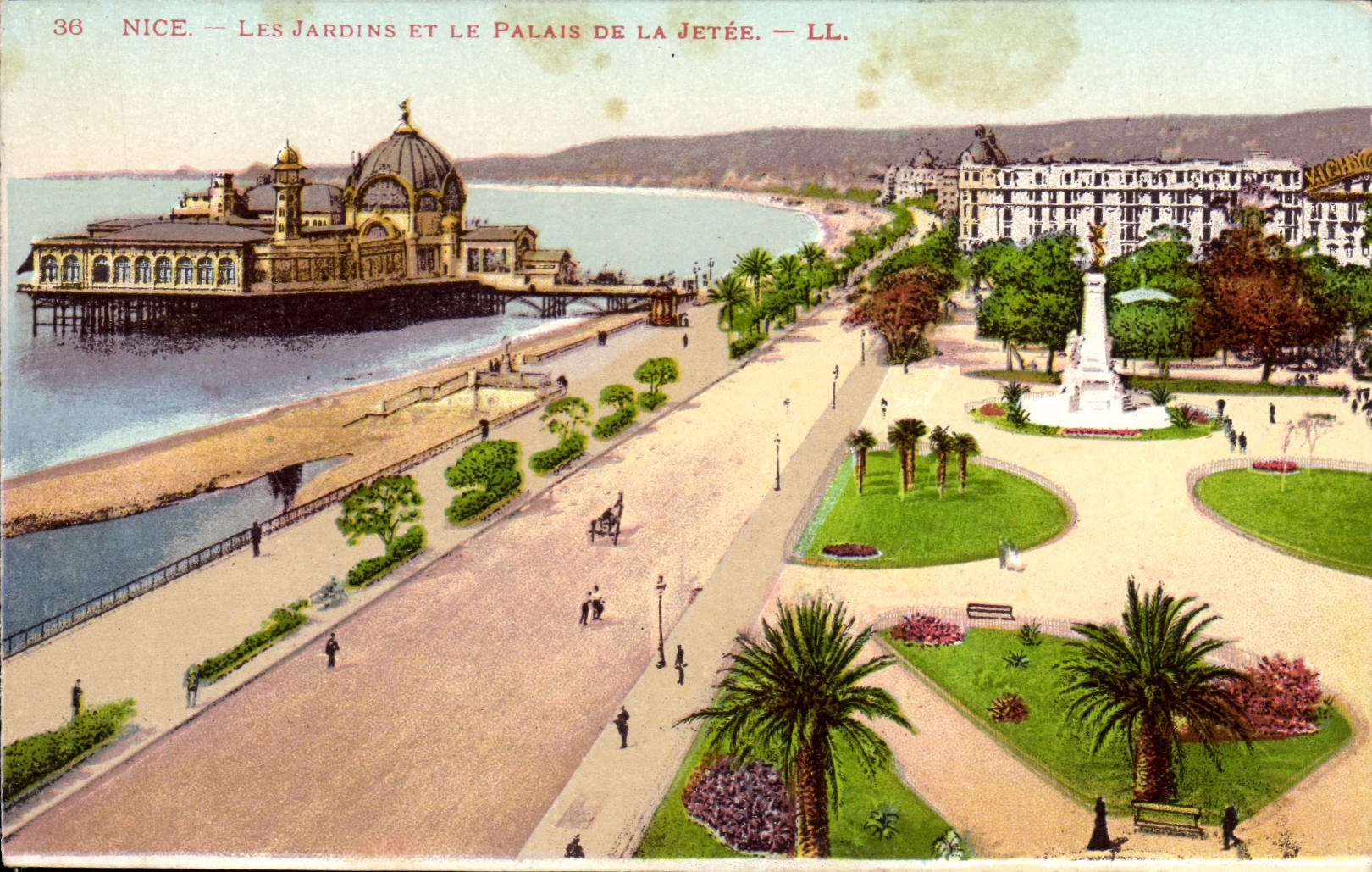 CPA Nice Les Jardins Et Le Palais De La Jetee
