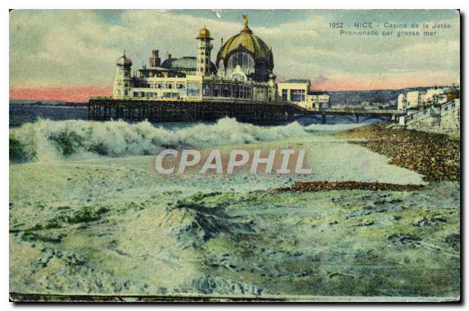 Nice - Casino de la Jetée - Promenade par grosse mer - L. Carvin, photographe, éditeur - Nice
